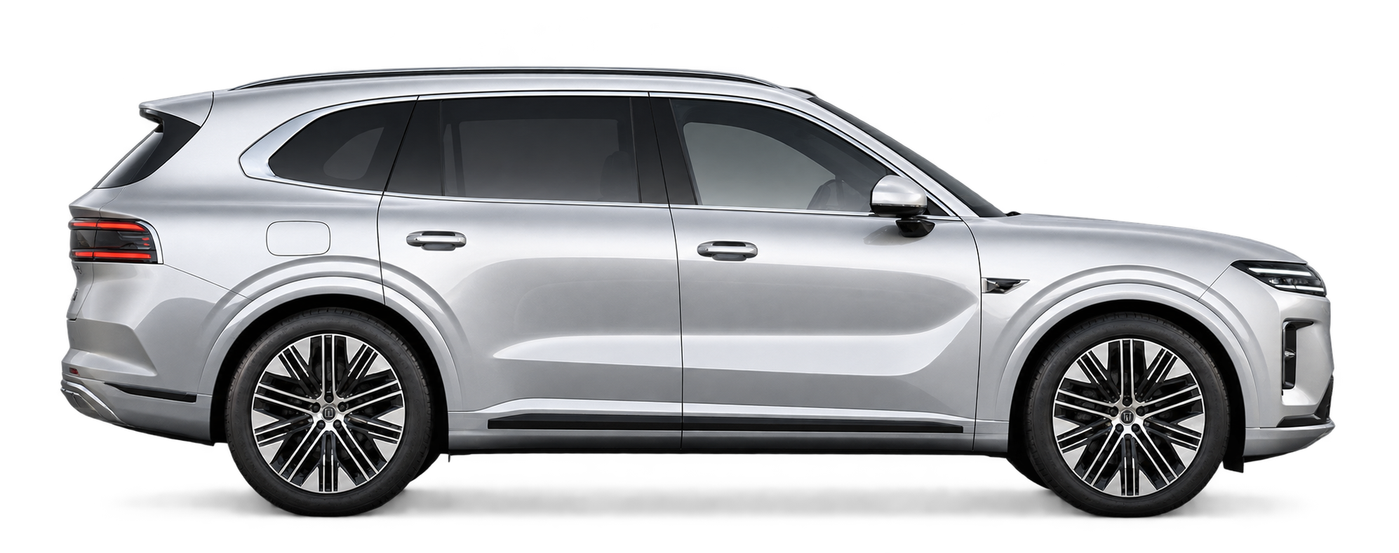 ZEEKR 8X in Pearl Silver, full side profile